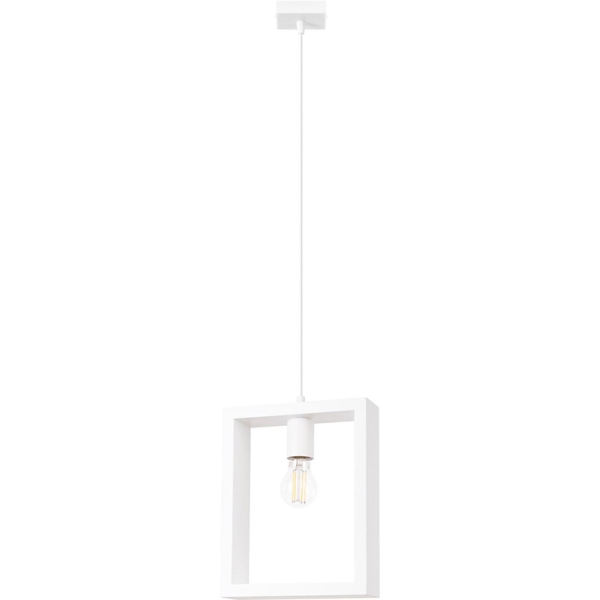 Ljuskrona med textilsladd ARIES 1xE27/15W/230V bok/vit
