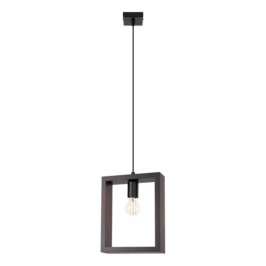 Ljuskrona med textilsladd ARIES 1xE27/15W/230V bok/wenge