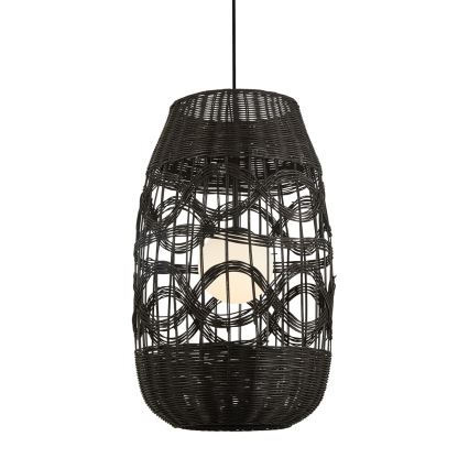 Ljuskrona med textilsladd ARONA 1xG9/9W/230V diameter 40 cm rotting/svart