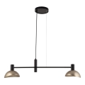 Ljuskrona med textilsladd ARTIS 2xE14/40W/230V svart/guld
