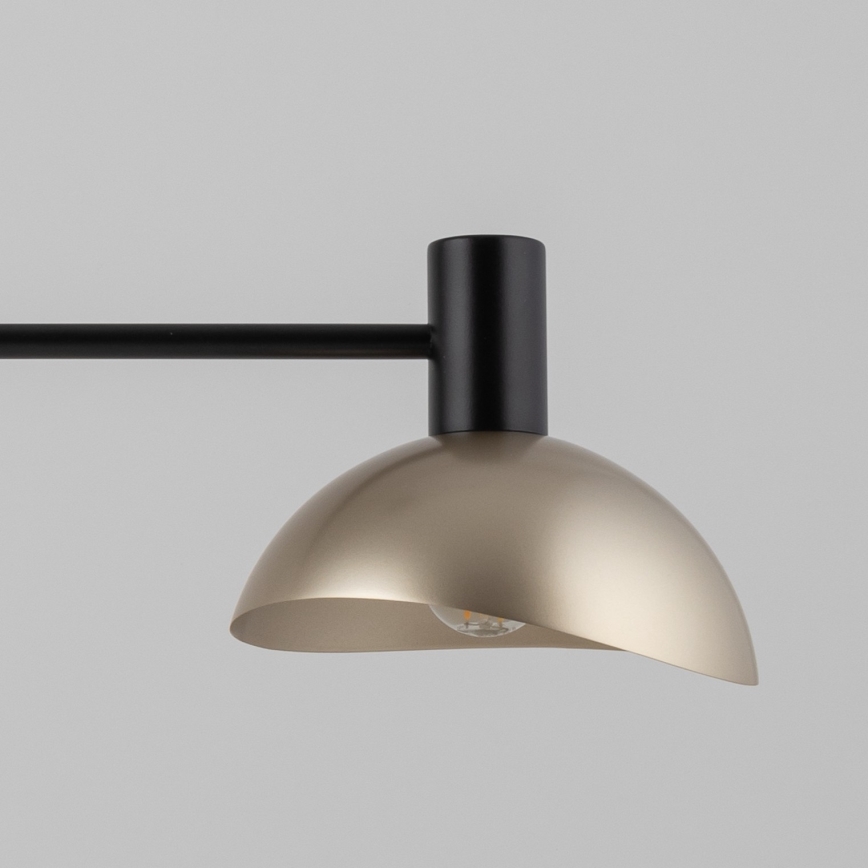 Ljuskrona med textilsladd ARTIS 2xE14/40W/230V svart/guld
