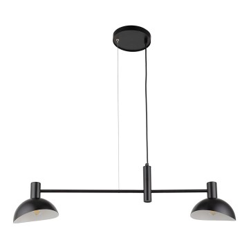 Ljuskrona med textilsladd ARTIS 2xE14/40W/230V svart