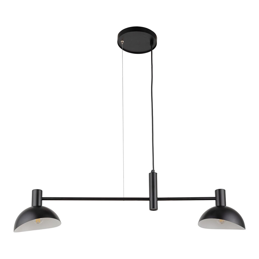 Ljuskrona med textilsladd ARTIS 2xE14/40W/230V svart