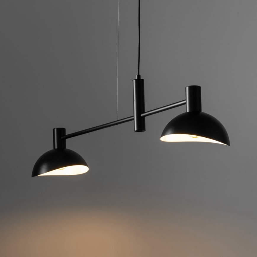 Ljuskrona med textilsladd ARTIS 2xE14/40W/230V svart