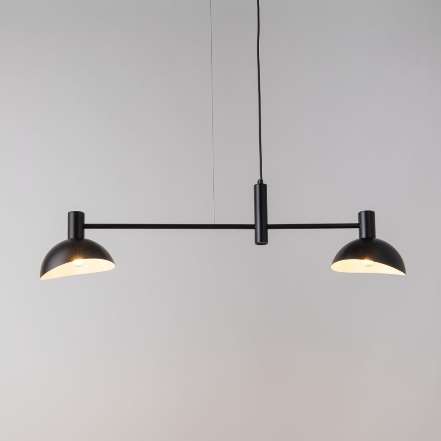 Ljuskrona med textilsladd ARTIS 2xE14/40W/230V svart
