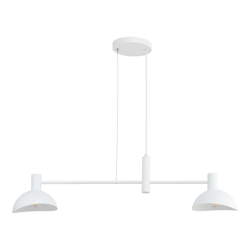 Ljuskrona med textilsladd ARTIS 2xE14/40W/230V vit