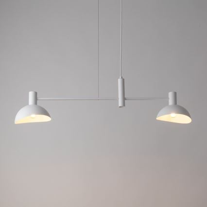 Ljuskrona med textilsladd ARTIS 2xE14/40W/230V vit