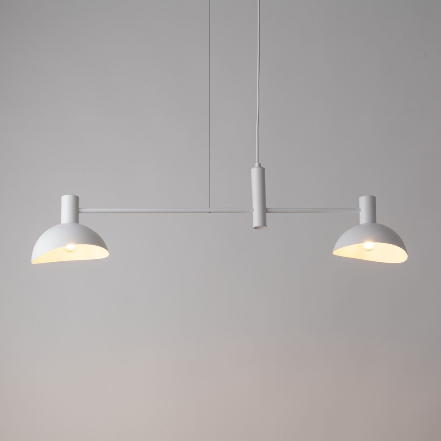 Ljuskrona med textilsladd ARTIS 2xE14/40W/230V vit