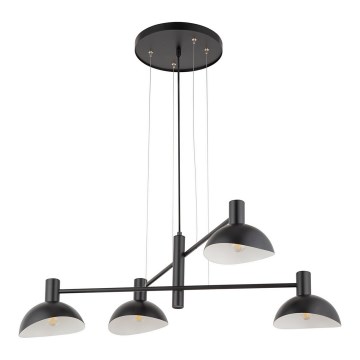 Ljuskrona med textilsladd ARTIS 4xE14/40W/230V svart