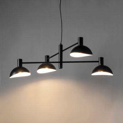 Ljuskrona med textilsladd ARTIS 4xE14/40W/230V svart