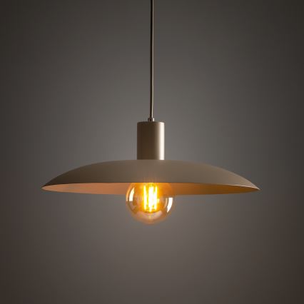 Ljuskrona med textilsladd ASTRA 1xE27/15W/230V diameter 41 cm beige