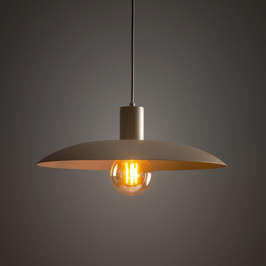 Ljuskrona med textilsladd ASTRA 1xE27/15W/230V diameter 41 cm beige