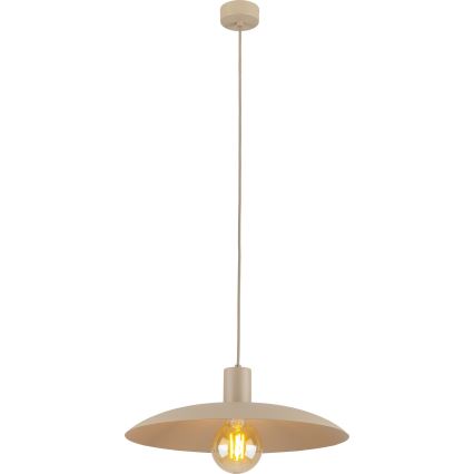 Ljuskrona med textilsladd ASTRA 1xE27/15W/230V diameter 41 cm beige