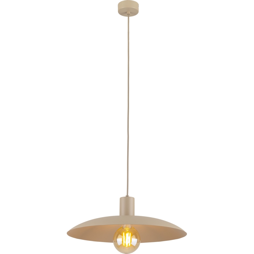 Ljuskrona med textilsladd ASTRA 1xE27/15W/230V diameter 41 cm beige