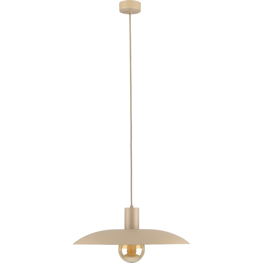 Ljuskrona med textilsladd ASTRA 1xE27/15W/230V diameter 41 cm beige