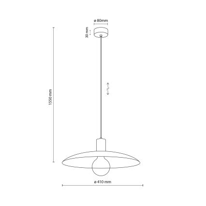 Ljuskrona med textilsladd ASTRA 1xE27/15W/230V diameter 41 cm beige