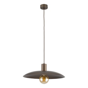Ljuskrona med textilsladd ASTRA 1xE27/15W/230V diameter 41 cm brun
