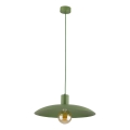 Ljuskrona med textilsladd ASTRA 1xE27/15W/230V diameter 41 cm grön