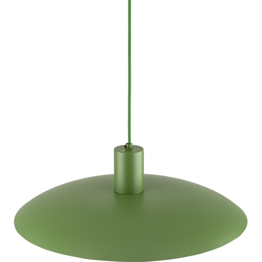 Ljuskrona med textilsladd ASTRA 1xE27/15W/230V diameter 41 cm grön
