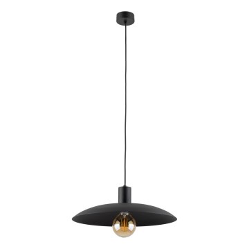 Ljuskrona med textilsladd ASTRA 1xE27/15W/230V diameter 41 cm svart