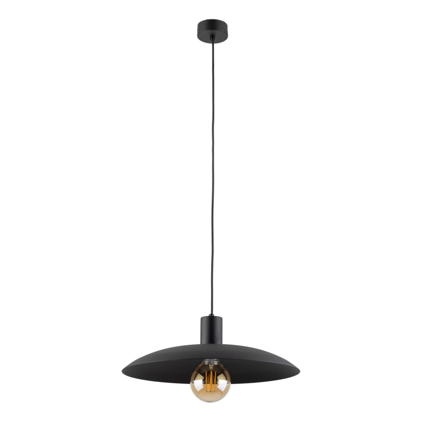 Ljuskrona med textilsladd ASTRA 1xE27/15W/230V diameter 41 cm svart