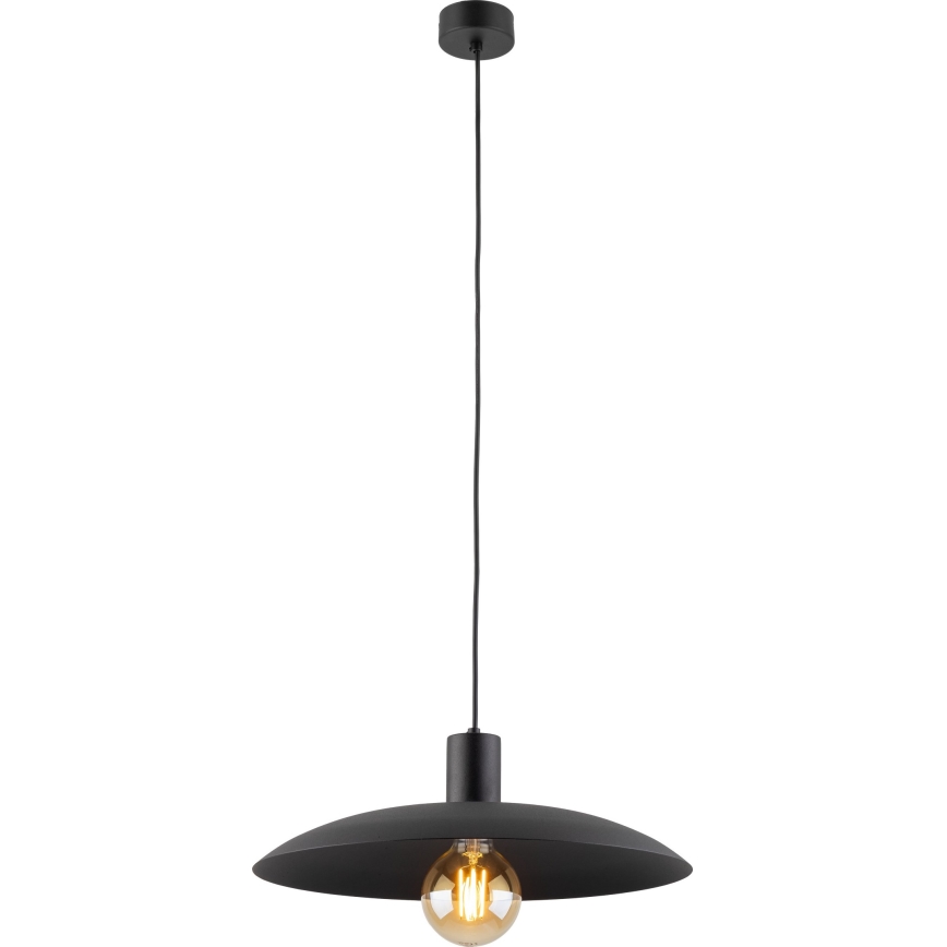Ljuskrona med textilsladd ASTRA 1xE27/15W/230V diameter 41 cm svart