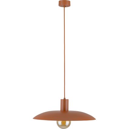 Ljuskrona med textilsladd ASTRA 1xE27/15W/230V diameter 41 cm tegelsten