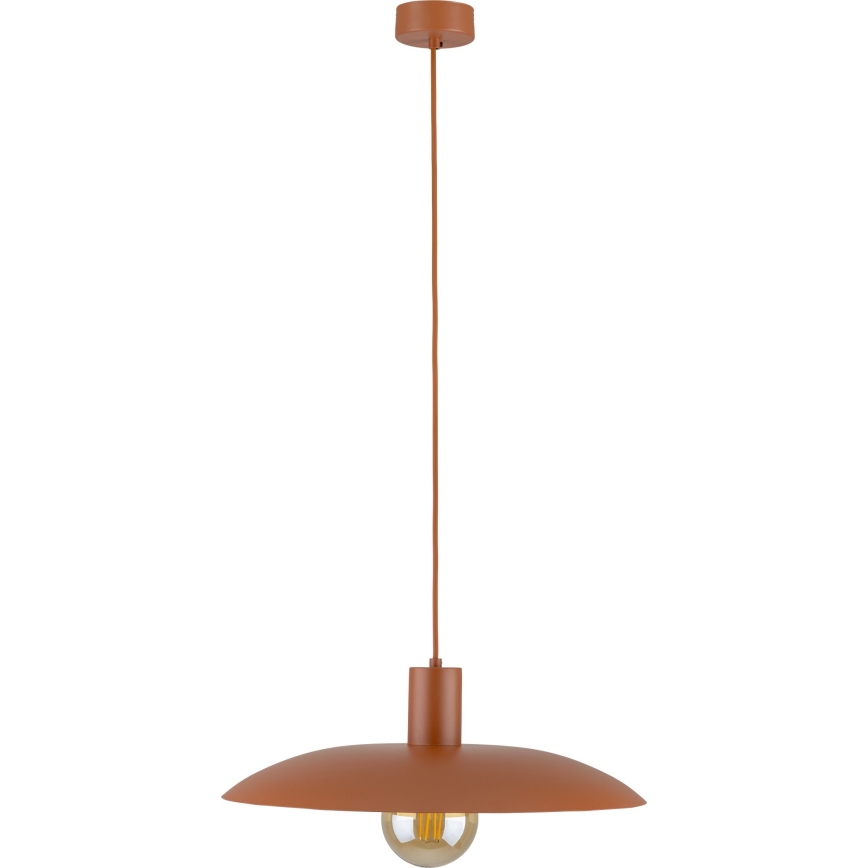 Ljuskrona med textilsladd ASTRA 1xE27/15W/230V diameter 41 cm tegelsten