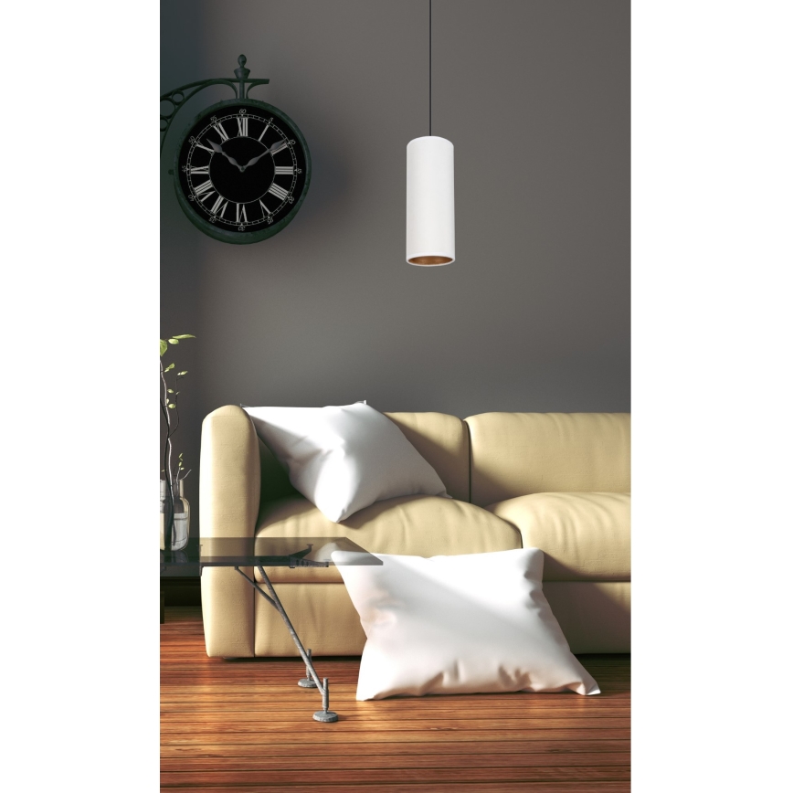 Ljuskrona med textilsladd AVALO 1xE27/60W/230V vit