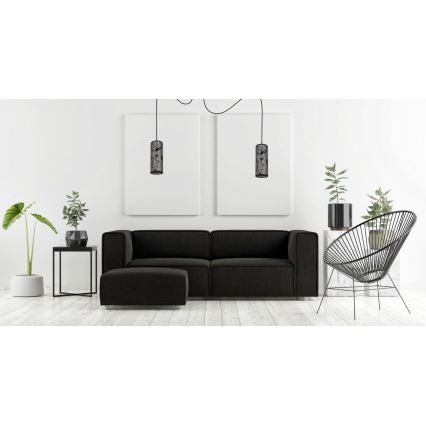 Ljuskrona med textilsladd AVALO 2xE27/60W/230V spindel grå/svart