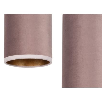 Ljuskrona med textilsladd AVALO 2xE27/60W/230V spindel rosa/koppar