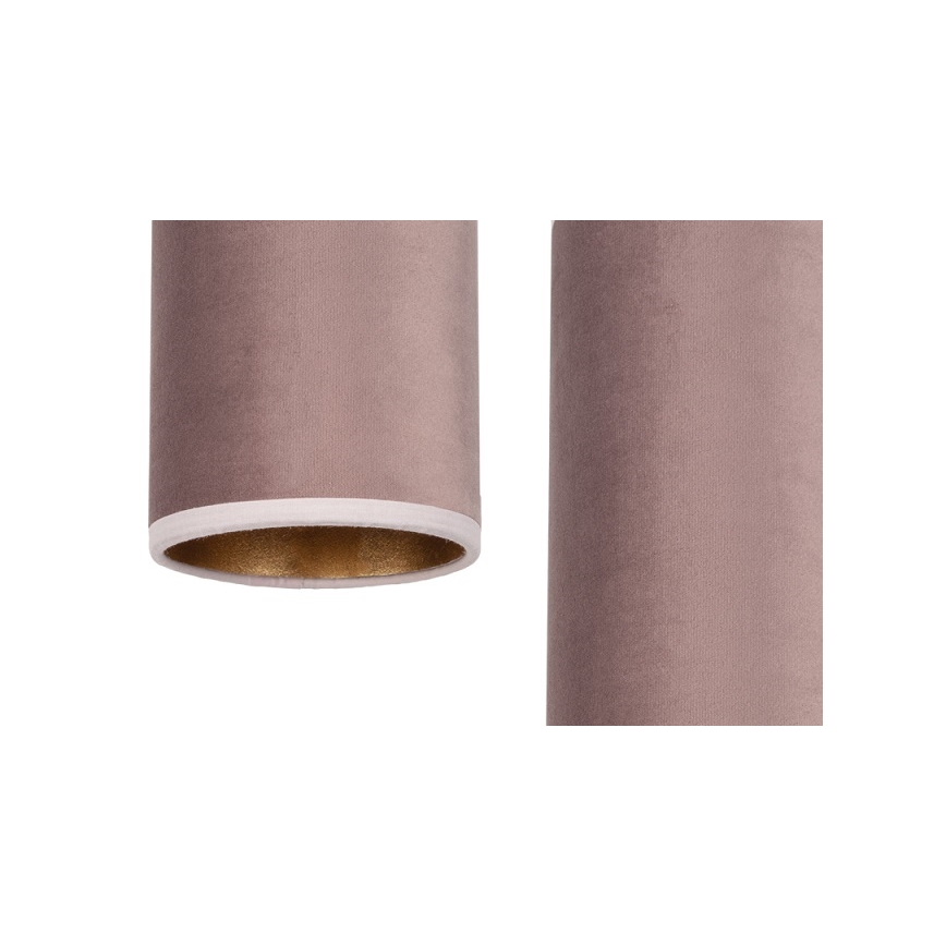 Ljuskrona med textilsladd AVALO 2xE27/60W/230V spindel rosa/koppar