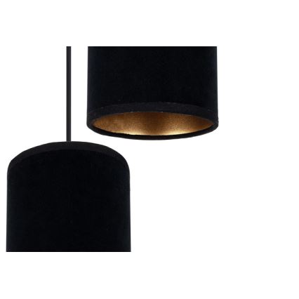 Ljuskrona med textilsladd AVALO 3xE27/60W/230V diameter 35 cm svart