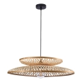 Ljuskrona med textilsladd BALI 1xE27/20W/230V diameter 60 cm bambu