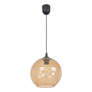 Ljuskrona med textilsladd BALL 1xE27/60W/230V diameter 25 cm beige