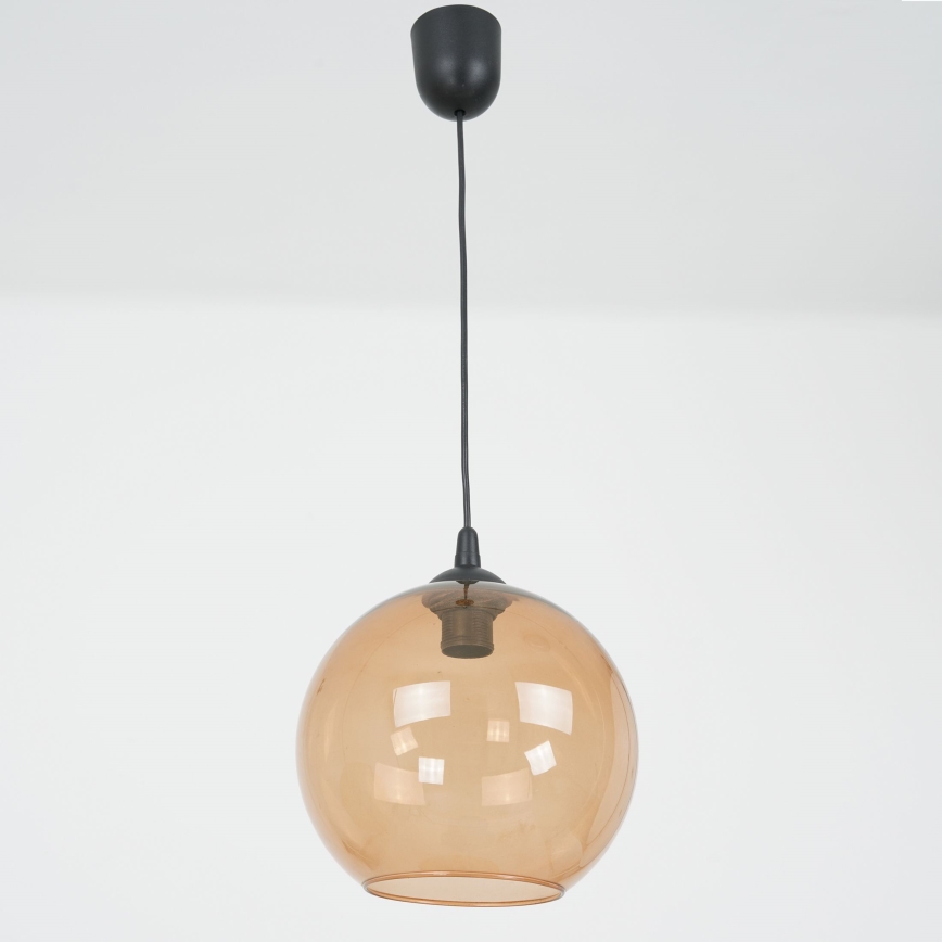 Ljuskrona med textilsladd BALL 1xE27/60W/230V diameter 25 cm beige
