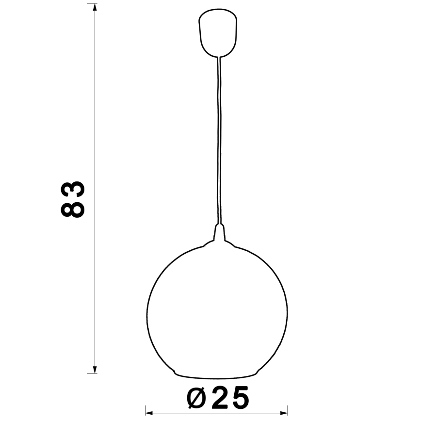 Ljuskrona med textilsladd BALL 1xE27/60W/230V diameter 25 cm beige