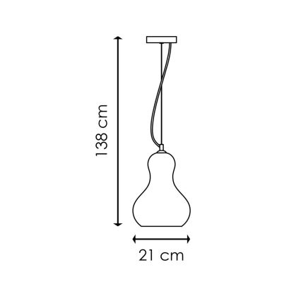 Ljuskrona med textilsladd BELLO 1xE27/40W/230V diameter 21 cm krom