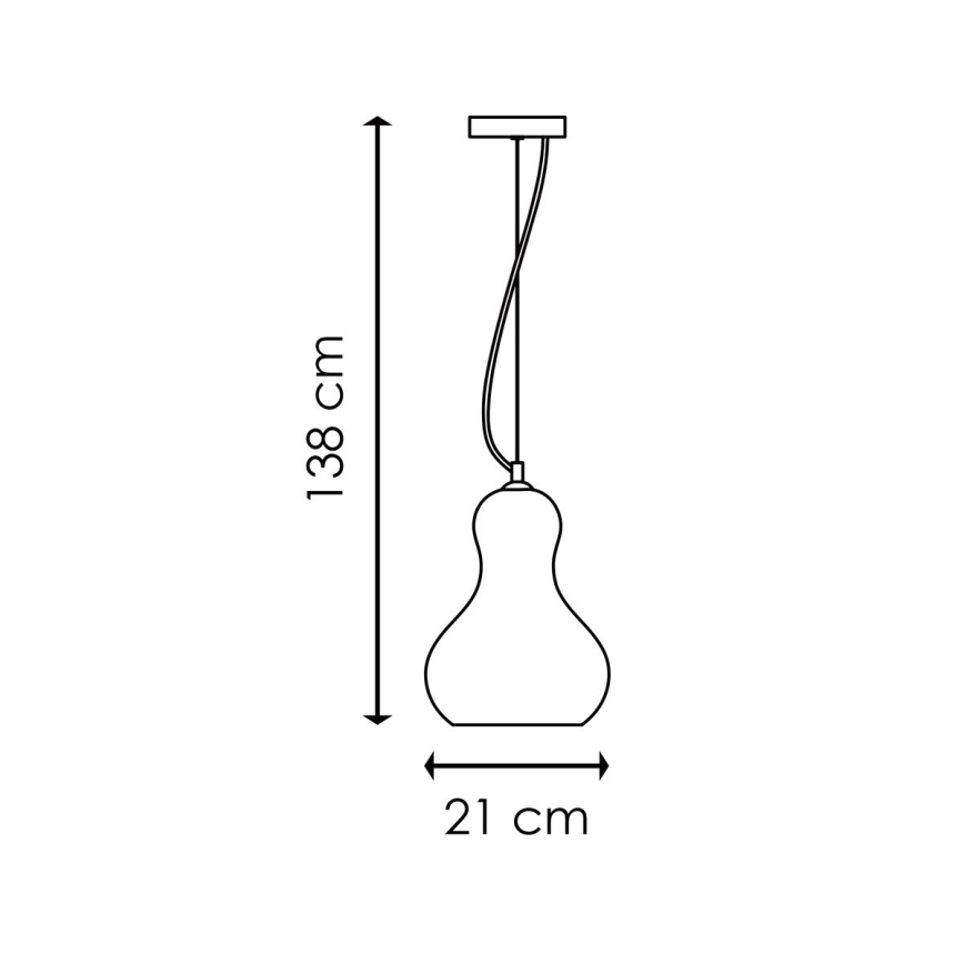 Ljuskrona med textilsladd BELLO 1xE27/40W/230V diameter 21 cm krom