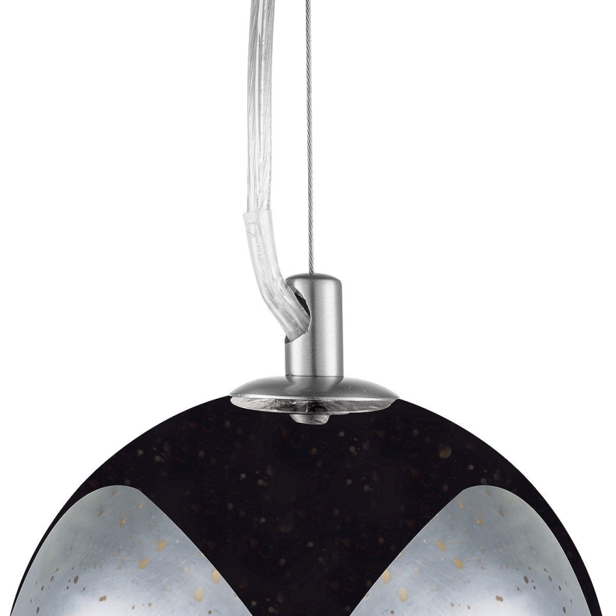 Ljuskrona med textilsladd BELLO 1xE27/60W/230V diameter 30 cm krom