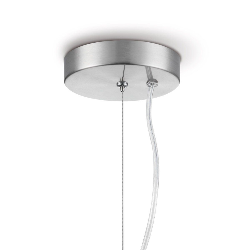 Ljuskrona med textilsladd BELLO 1xE27/60W/230V diameter 30 cm krom