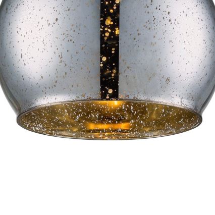 Ljuskrona med textilsladd BELLO 1xE27/60W/230V diameter 30 cm krom