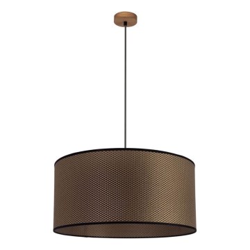 Ljuskrona med textilsladd BENITA 1xE27/40W/230V brun/ek
