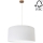 Ljuskrona med textilsladd BENITA 1xE27/40W/230V vit/ek – FSC certifierade