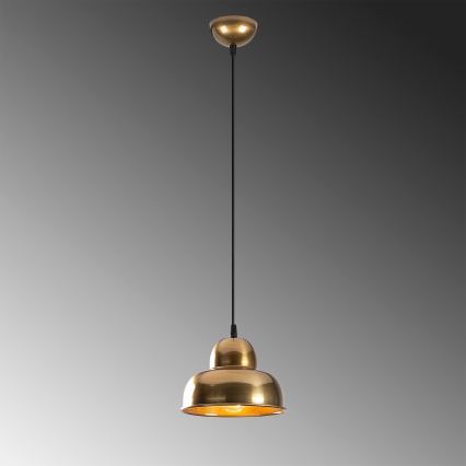 Ljuskrona med textilsladd BERCESTE 1xE27/40W/230V guld