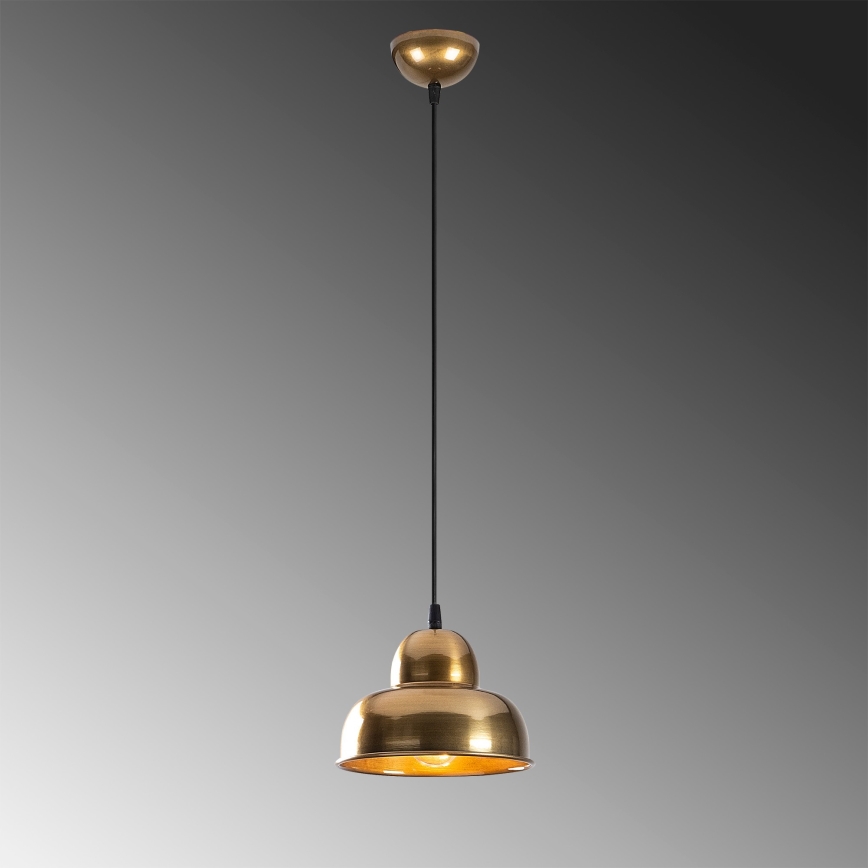 Ljuskrona med textilsladd BERCESTE 1xE27/40W/230V guld