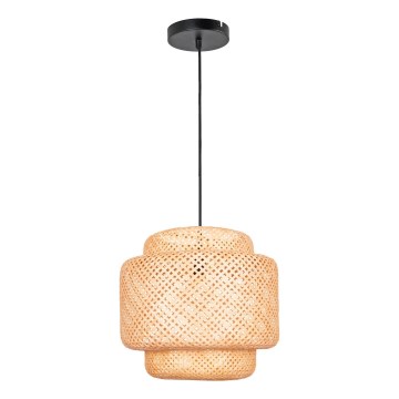 Ljuskrona med textilsladd BERTA 1xE27/20W/230V diameter 50 cm bambu