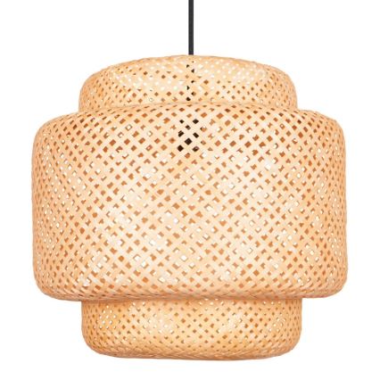 Ljuskrona med textilsladd BERTA 1xE27/20W/230V diameter 50 cm bambu