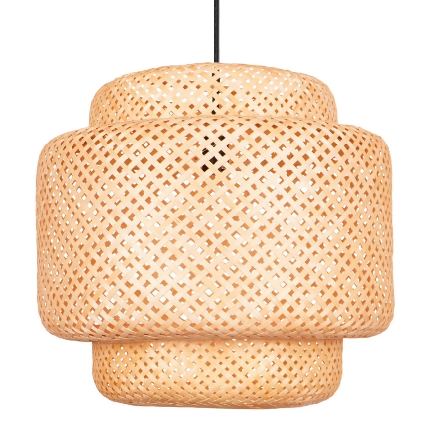 Ljuskrona med textilsladd BERTA 1xE27/20W/230V diameter 50 cm bambu