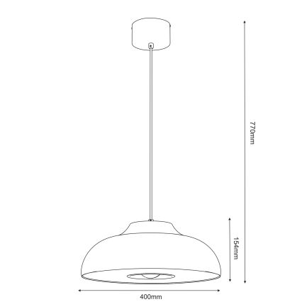 Ljuskrona med textilsladd BILBAO 1xE27/15W/230V diameter 40 cm beige